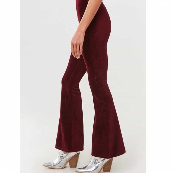 Forever 21 Maroon Flared Leggings/Harem Pants - Picture 1 of 6